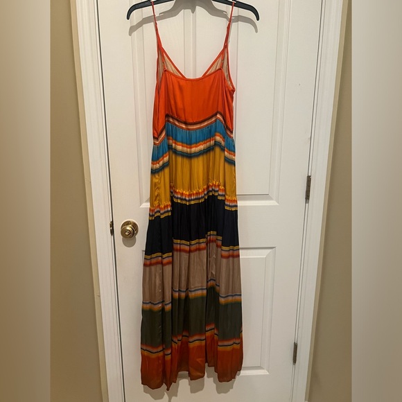 🌺🌺Anthropologie Tanvi Kedia V-Neck
Silky Colorblock Midi Dress - Picture 7 of 17